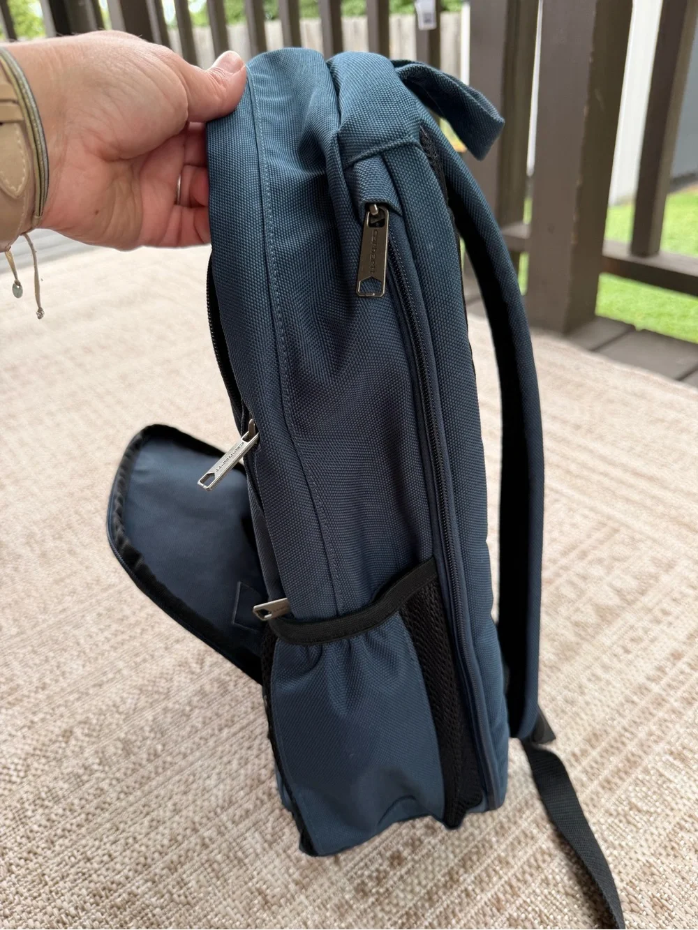 Carhartt Slate Blue Canvas Backpack with Front Pockets